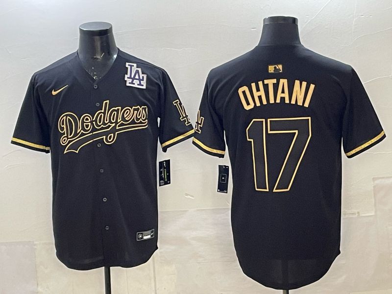 Men 2025 Los Angeles Dodgers #17 Ohtani Black Nike MLB Jersey style 082->los angeles dodgers->MLB Jersey